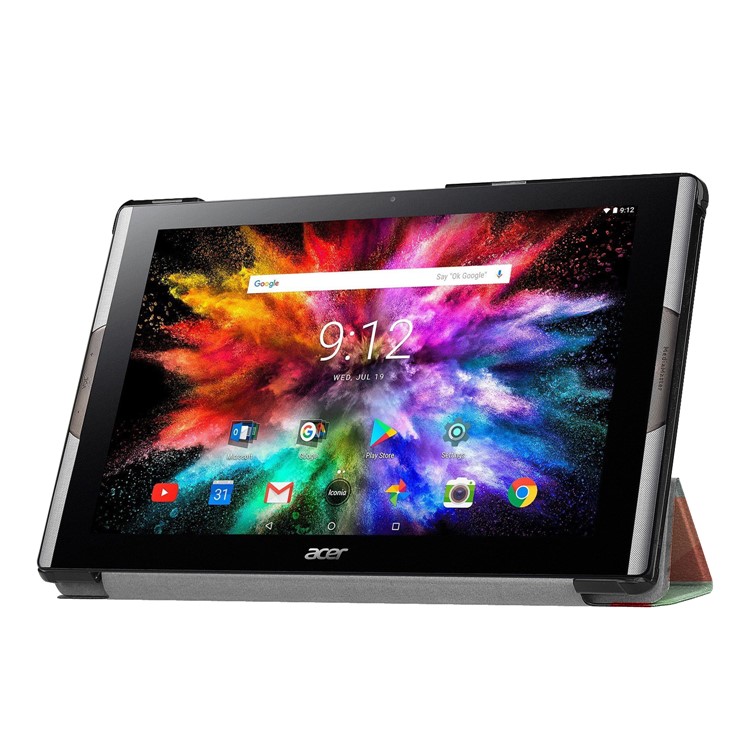 Pattern Printing Leather Tri-fold Stand Tablet Protective Case for Acer Iconia One 10 A3-A50 - Grids-5