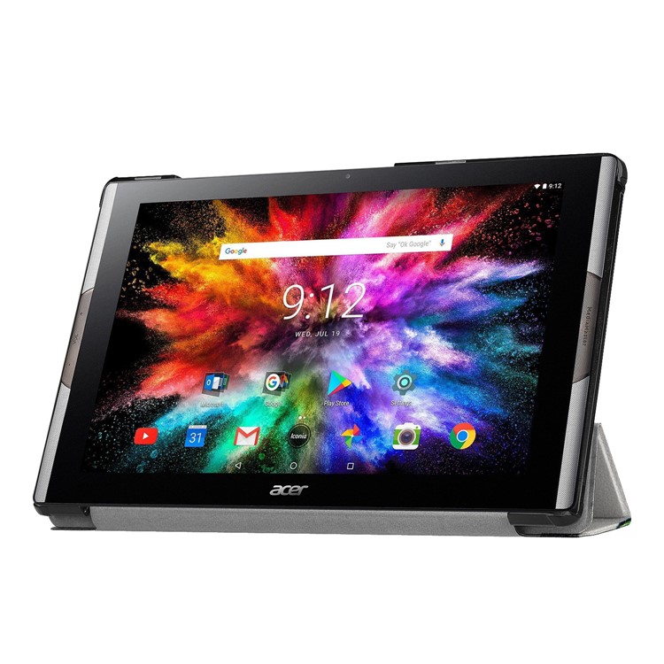 Pattern Printing Leather Tri-fold Stand Tablet Protective Casing for Acer Iconia One 10 A3-A50 - Colorful Tree-5