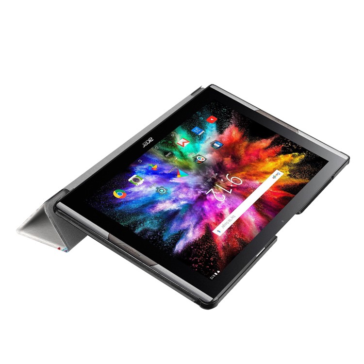 Pattern Printing Leather Tri-fold Stand Tablet Protective Casing for Acer Iconia One 10 A3-A50 - Colorful Tree-7
