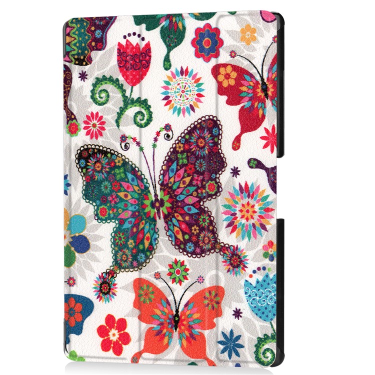 Pattern Printing Leather Tri-fold Stand Tablet Flip Case for Acer Iconia One 10 A3-A50 - Butterfly-2