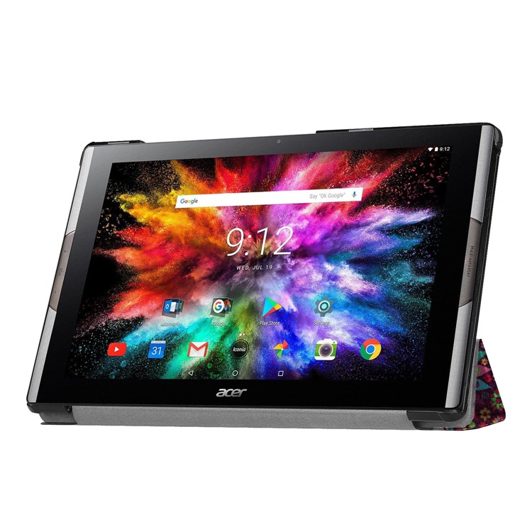 Pattern Printing Leather Tri-fold Stand Tablet Flip Case for Acer Iconia One 10 A3-A50 - Butterfly-5
