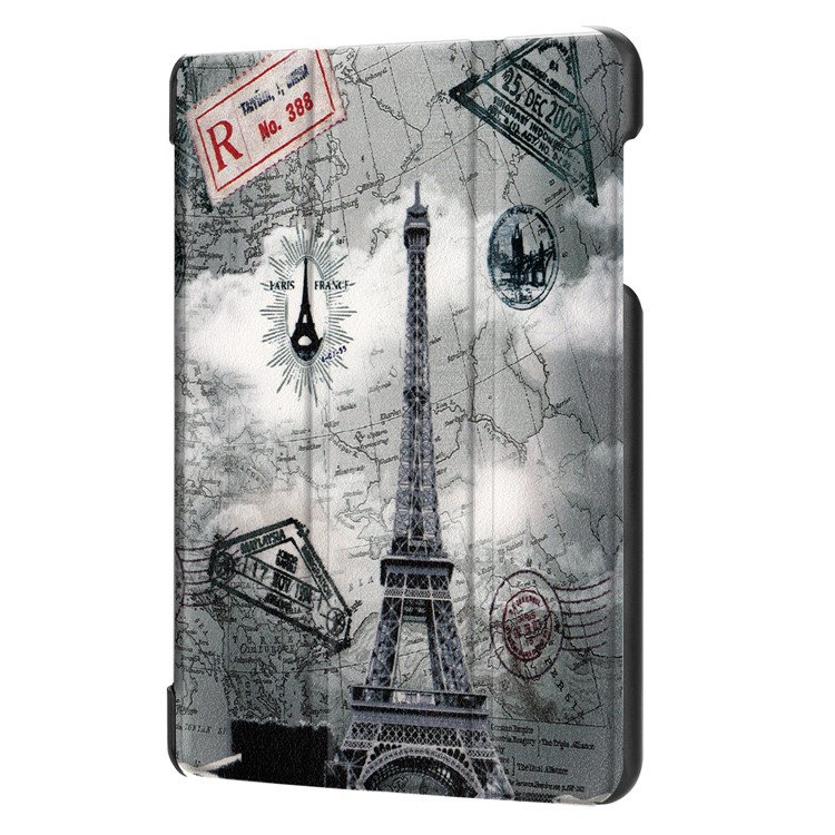 Pattern Printing Tri-fold Stand Leather Case for Acer Iconia One 8 B1-860 - Eiffel Tower and Map-7