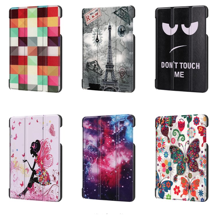 Pattern Printing Tri-fold Stand Leather Case for Acer Iconia One 8 B1-860 - Eiffel Tower and Map-9