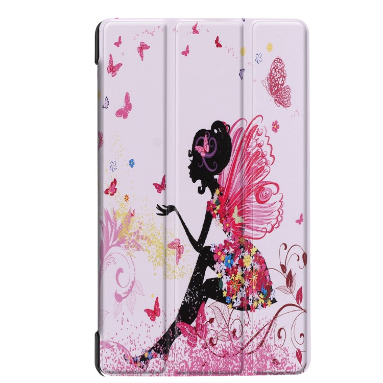 Pattern Printing Tri-fold Stand Leather Protector Case for Acer Iconia One 8 B1-860 - Butterfly Girl-2