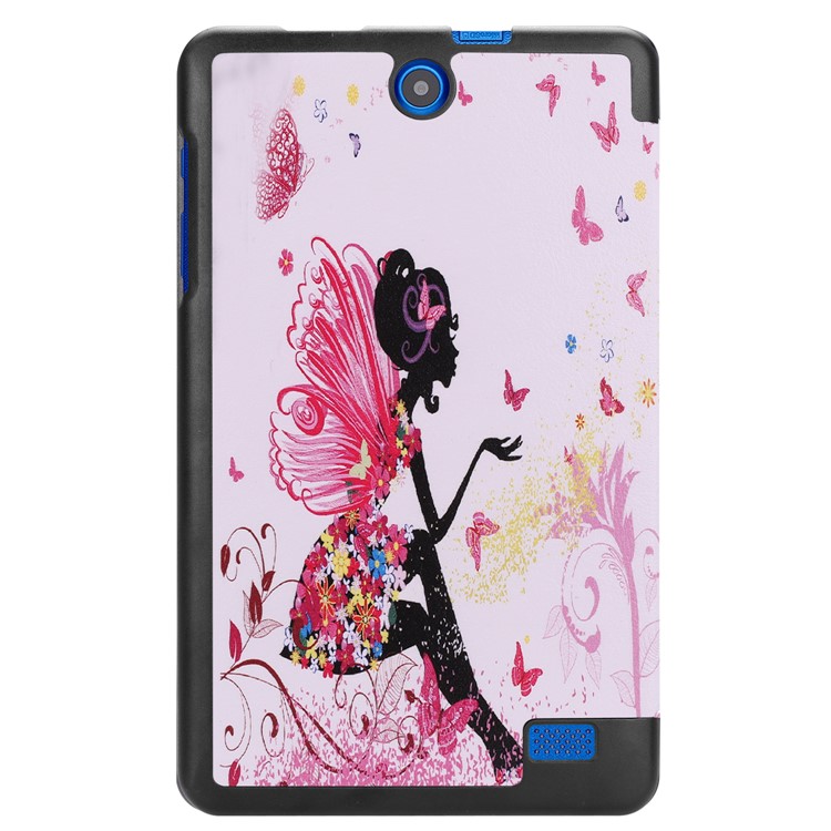 Pattern Printing Tri-fold Stand Leather Protector Case for Acer Iconia One 8 B1-860 - Butterfly Girl-3