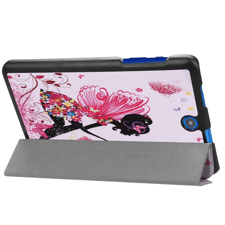 Pattern Printing Tri-fold Stand Leather Protector Case for Acer Iconia One 8 B1-860 - Butterfly Girl-6