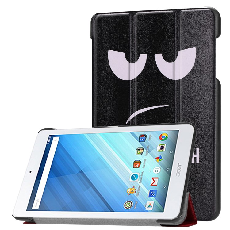 Pattern Printing Tri-fold Stand Leather Cover Case for Acer Iconia One 8 B1-860 - Don't Touch Me-1