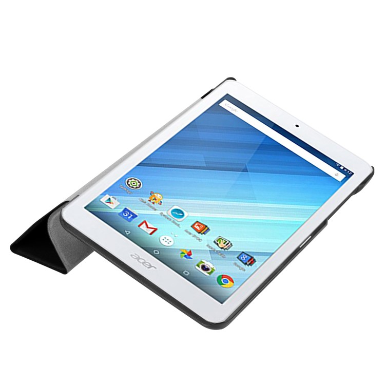Tri-fold Stand PU Leather Case for Acer Iconia One 8 B1-860 - Black-4