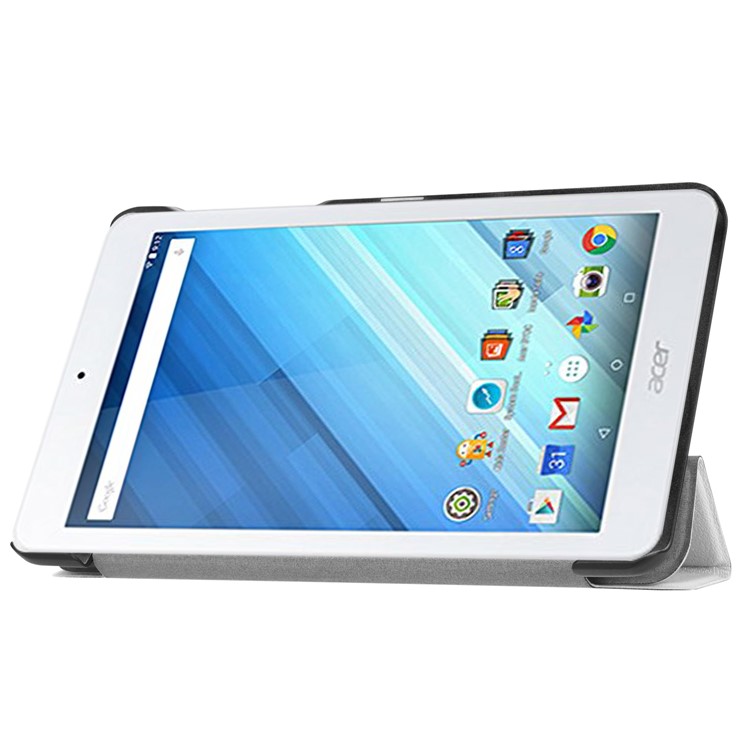 Tri-fold Stand PU Leather Cover for Acer Iconia One 8 B1-860 - White-5