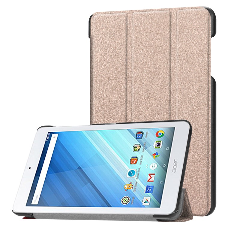 Tri-fold Stand PU Leather Protection Shell for Acer Iconia One 8 B1-860 - Rose Gold-1