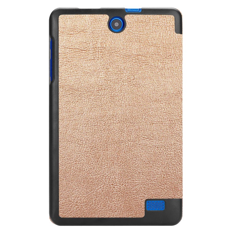 PU Leather Tri-fold Stand Case for Acer Iconia One 8 B1-860 - Gold-4