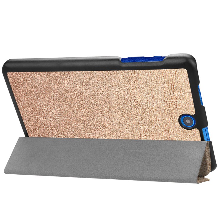 PU Leather Tri-fold Stand Case for Acer Iconia One 8 B1-860 - Gold-7