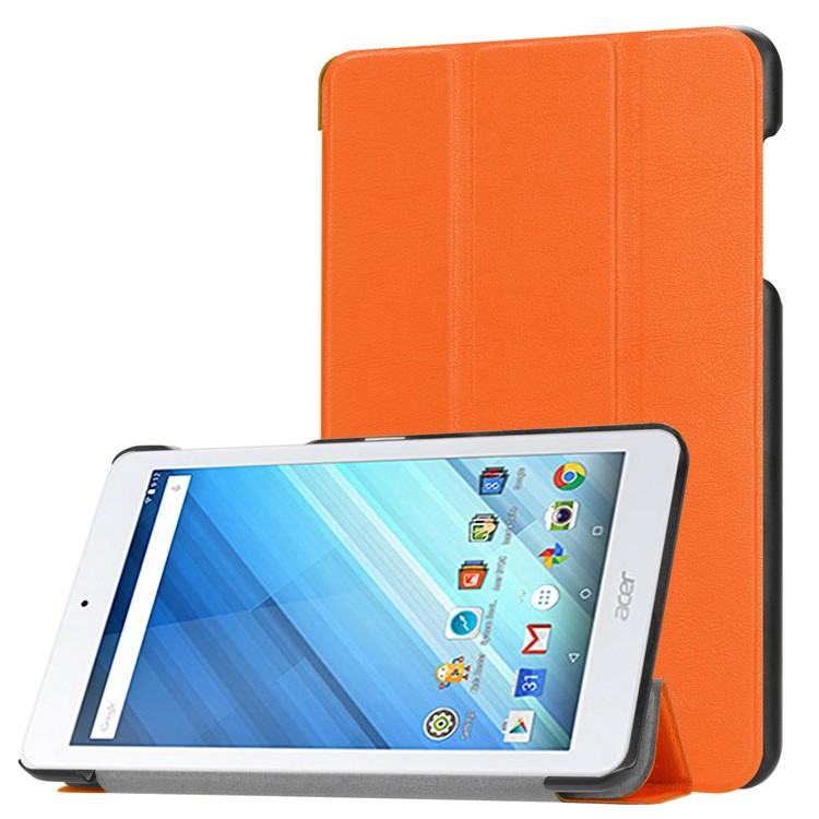 PU Leather Tri-fold Stand Cover for Acer Iconia One 8 B1-860 - Orange-1