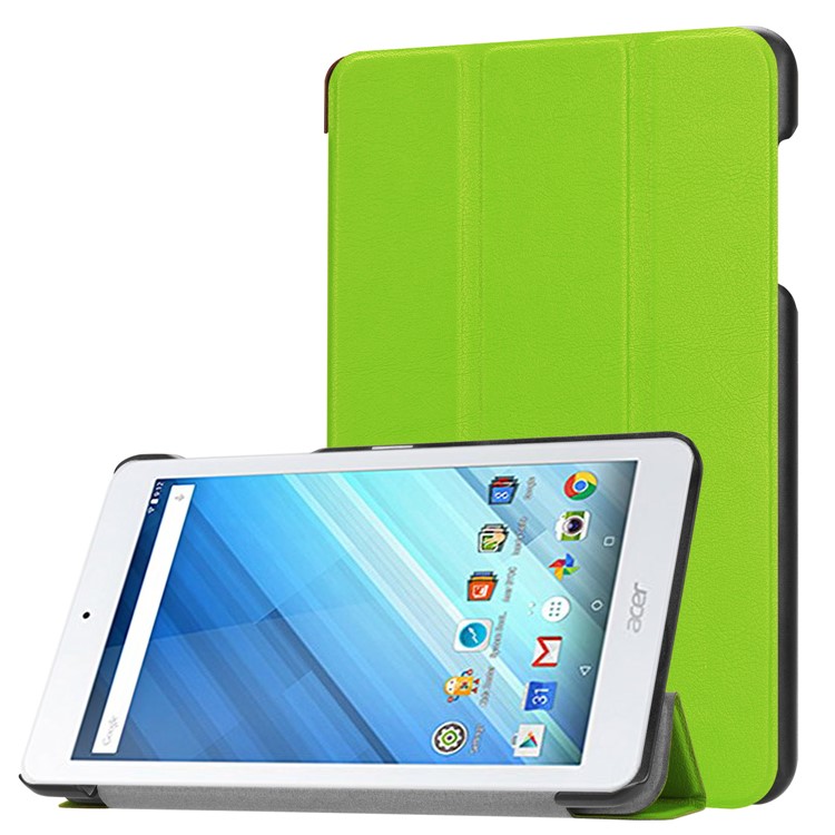 PU Leather Tri-fold Stand Shell for Acer Iconia One 8 B1-860 - Green-1