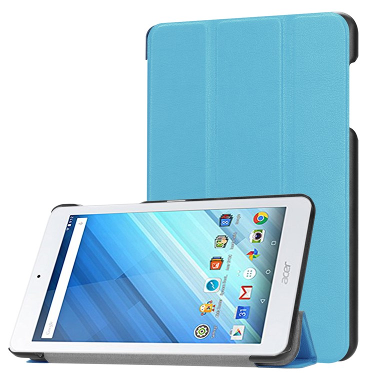 Tri-fold Stand Leather Tablet Case for Acer Iconia One 8 B1-860 - Baby Blue-1