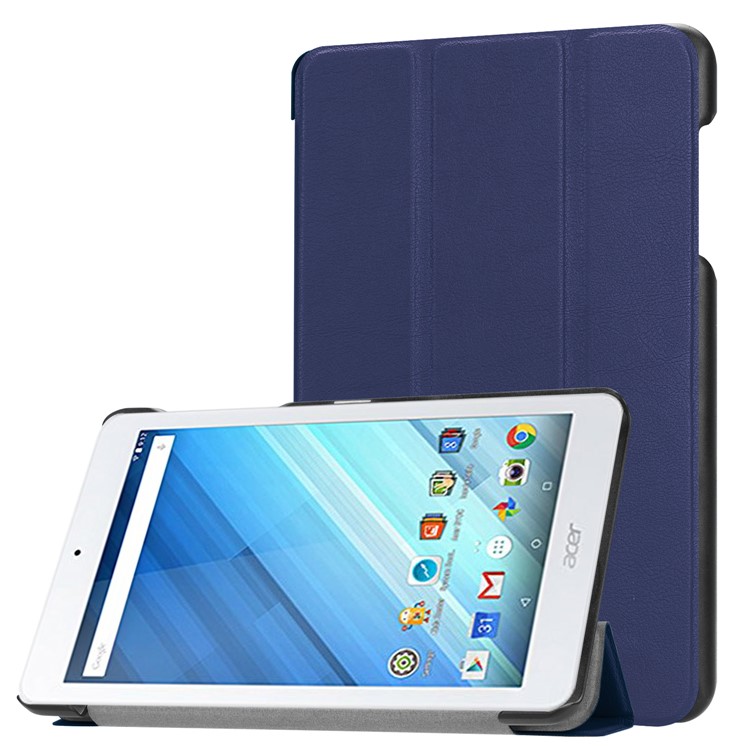 Tri-fold Stand PU Leather Tablet Cover for Acer Iconia One 8 B1-860 - Dark Blue-1