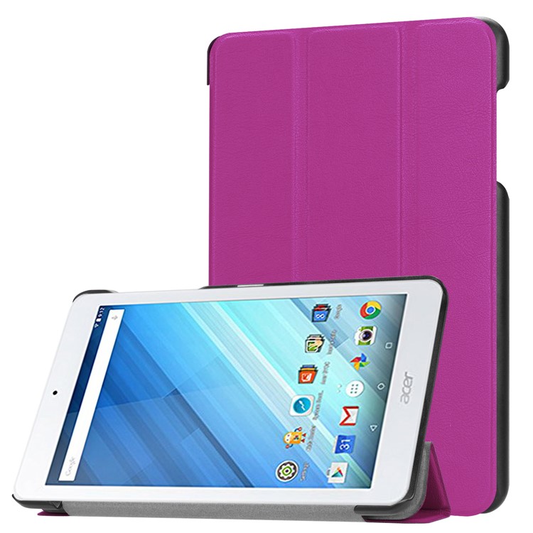 Tri-fold Stand PU Leather Tablet Shell for Acer Iconia One 8 B1-860 - Purple-1