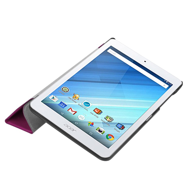 Tri-fold Stand PU Leather Tablet Shell for Acer Iconia One 8 B1-860 - Purple-4