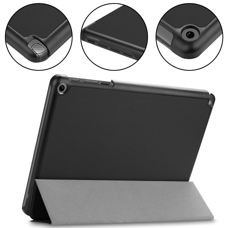 Tri-fold Stand Leather Smart Case for Acer Chromebook Tab 10 - Black-5