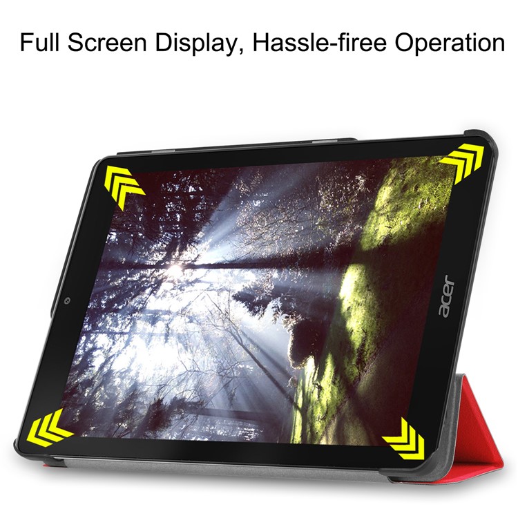 Tri-fold Stand Leather Smart Shell Case for Acer Chromebook Tab 10 - Red-6