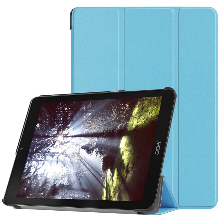 Tri-fold Smart Leather Stand Case for Acer Chromebook Tab 10 - Baby Blue-1