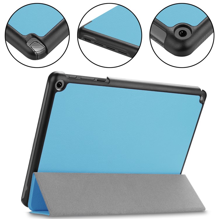 Tri-fold Smart Leather Stand Case for Acer Chromebook Tab 10 - Baby Blue-5