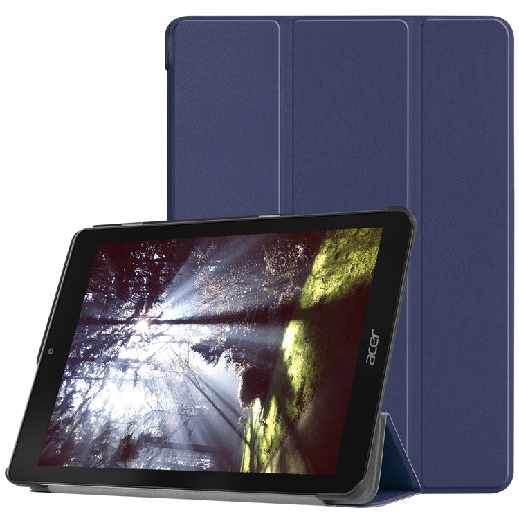 Tri-fold Smart Leather Stand Cover for Acer Chromebook Tab 10 - Dark Blue-1