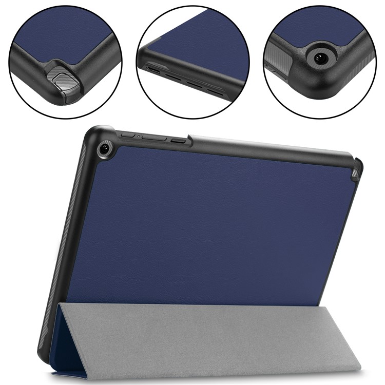 Tri-fold Smart Leather Stand Cover for Acer Chromebook Tab 10 - Dark Blue-5