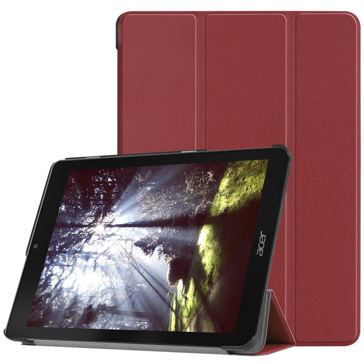 Tri-fold Stand Smart Leather Case for Acer Chromebook Tab 10 - Brown-1