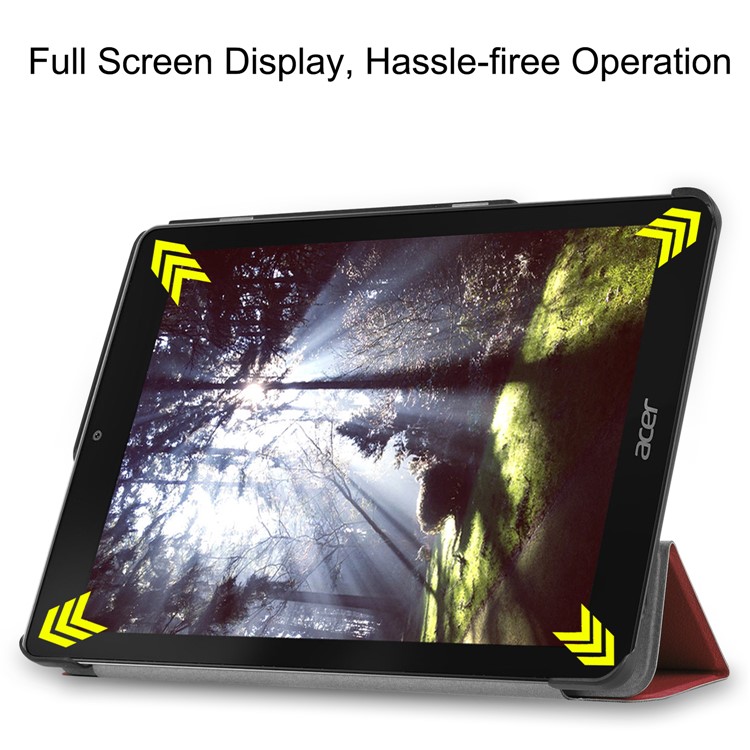 Tri-fold Stand Smart Leather Case for Acer Chromebook Tab 10 - Brown-6