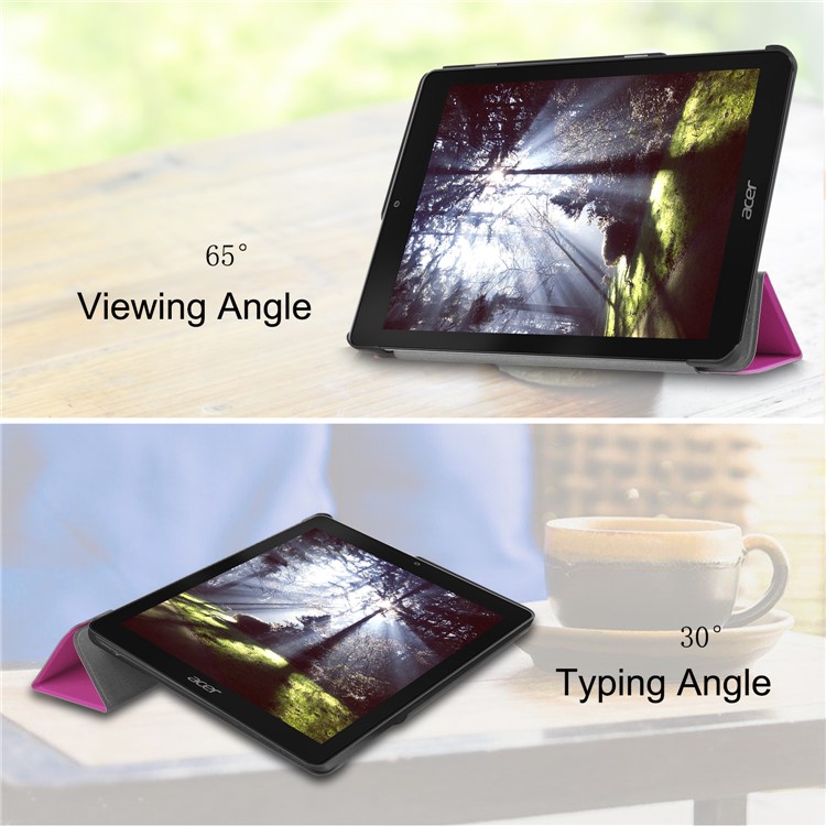 Tri-fold Stand Smart Leather Cover for Acer Chromebook Tab 10 - Purple-3