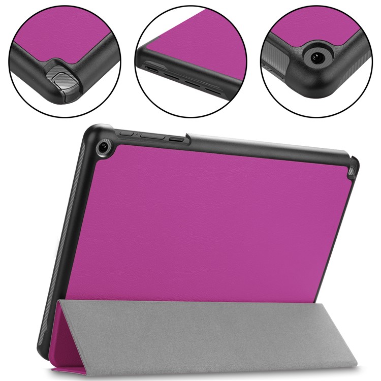 Tri-fold Stand Smart Leather Cover for Acer Chromebook Tab 10 - Purple-5