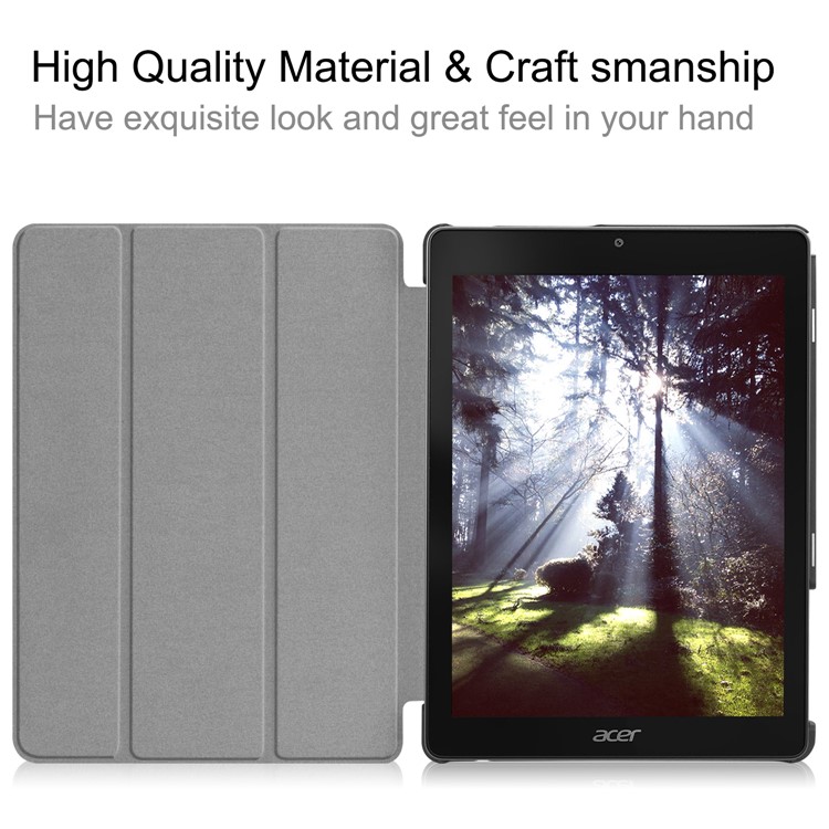 Tri-fold Stand Smart Leather Cover for Acer Chromebook Tab 10 - Purple-7