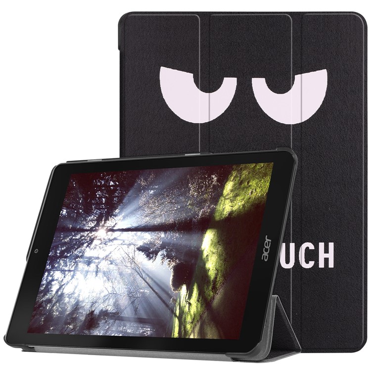 Pattern Printing Tri-fold Stand Leather Smart Case for Acer Chromebook Tab 10 - Do not Touch Me-1