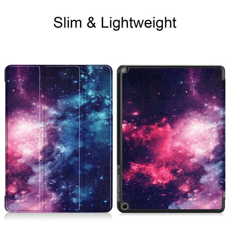 Pattern Printing Tri-fold Stand Leather Smart Shell Case for Acer Chromebook Tab 10 - Galaxy Pattern-2