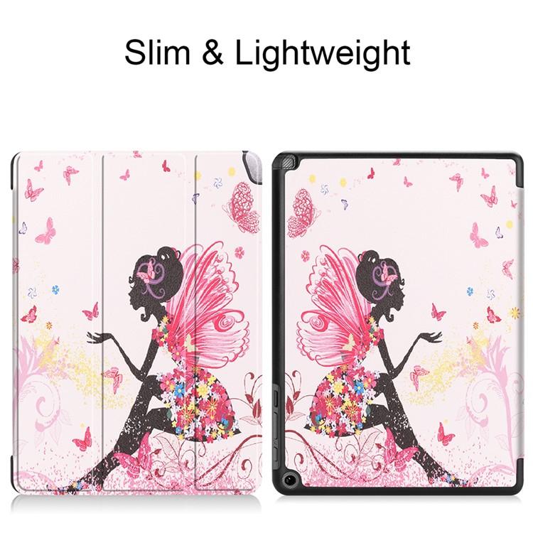 Pattern Printing Leather Smart Case with Tri-fold Stand for Acer Chromebook Tab 10 - Beauty and Butterfly-2