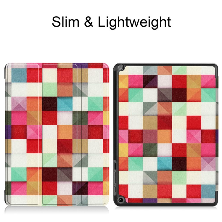 Pattern Printing Leather Smart Cover with Tri-fold Stand for Acer Chromebook Tab 10 - Colorful Checks-2