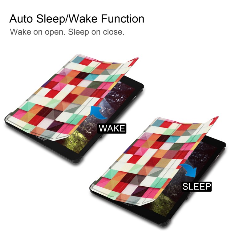 Pattern Printing Leather Smart Cover with Tri-fold Stand for Acer Chromebook Tab 10 - Colorful Checks-4
