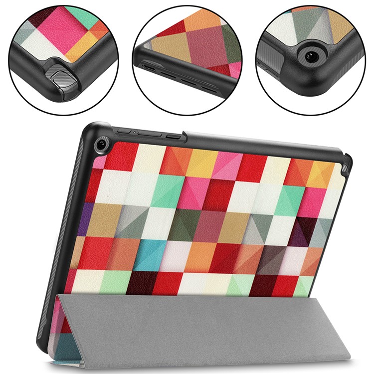Pattern Printing Leather Smart Cover with Tri-fold Stand for Acer Chromebook Tab 10 - Colorful Checks-5