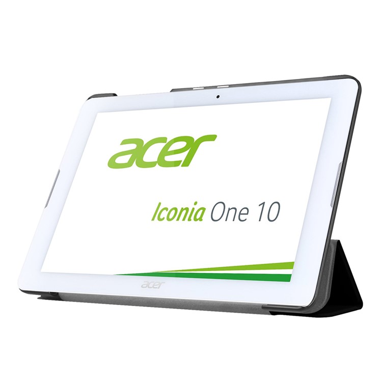 Tri-fold Leather Stand Case for Acer Iconia One 10 B3-A20 - Black-3