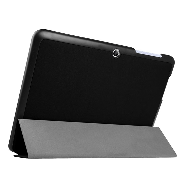 Tri-fold Leather Stand Case for Acer Iconia One 10 B3-A20 - Black-4