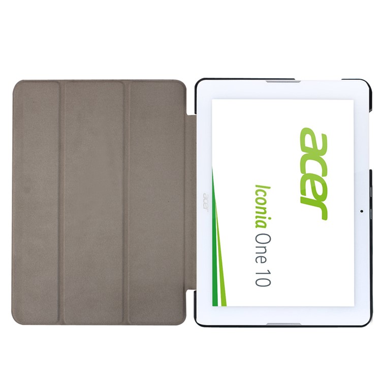 Tri-fold Leather Stand Case for Acer Iconia One 10 B3-A20 - Black-6