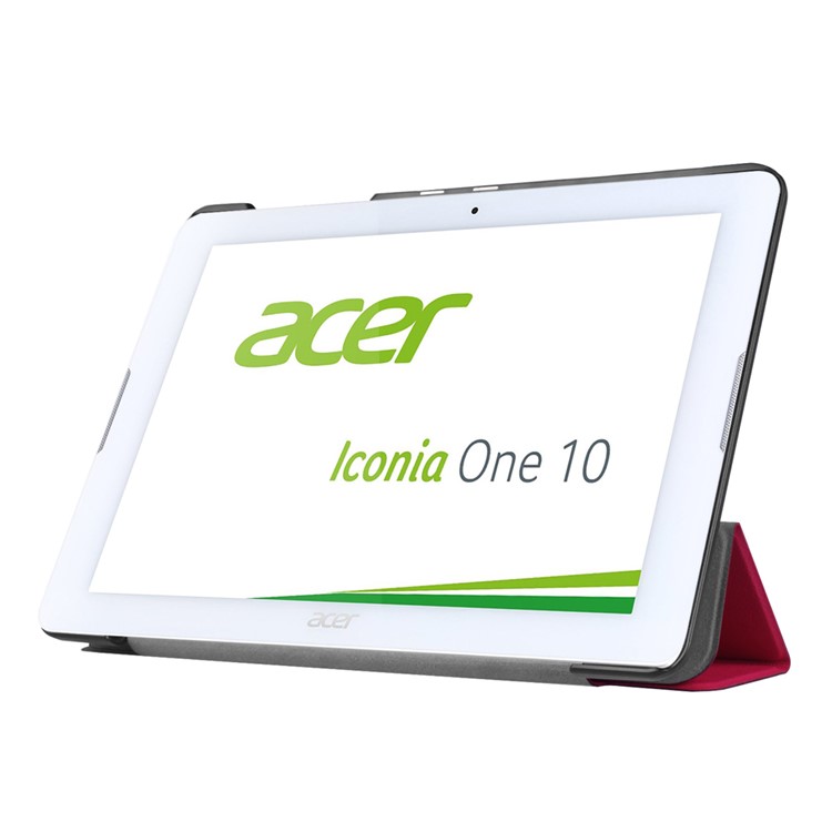Tri-fold Leather Stand Cover Case for Acer Iconia One 10 B3-A20 - Rose-3
