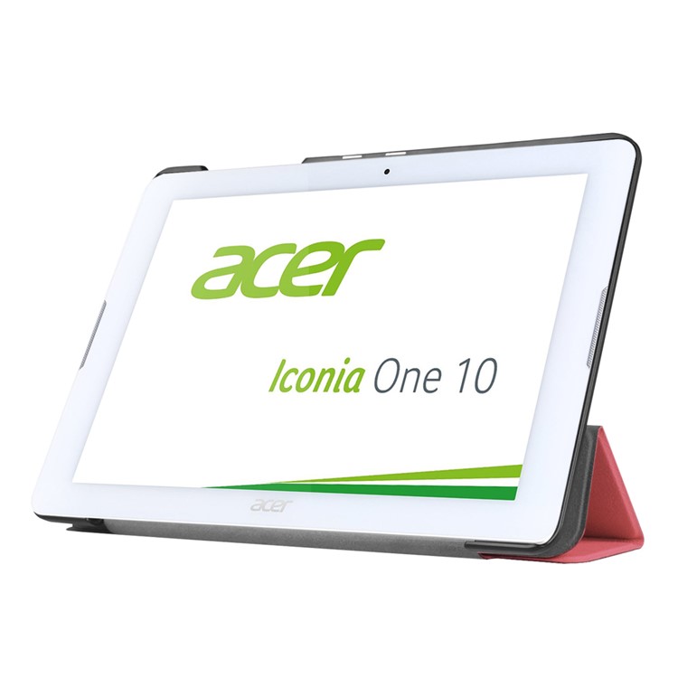 Tri-fold PU Leather Stand Cover for Acer Iconia One 10 B3-A20 - Pink-3