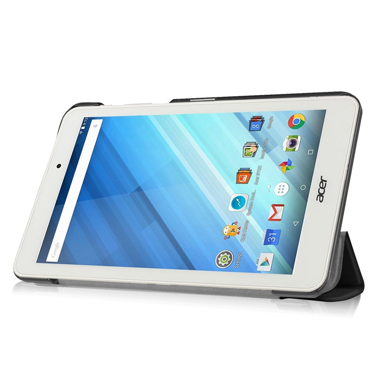 Tri-fold Stand Leather Case for Acer Iconia One 8 B1-850 - Black-4