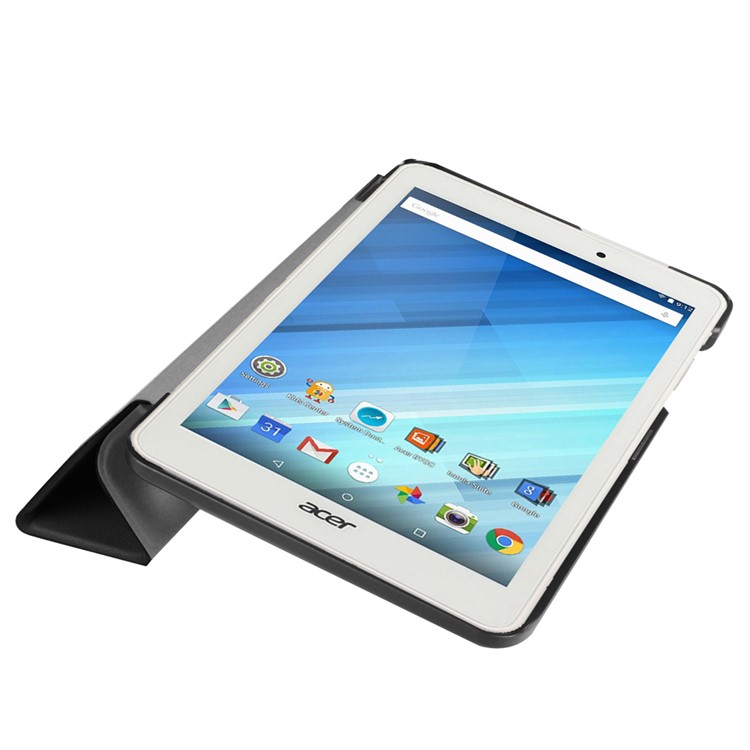 Tri-fold Stand Leather Case for Acer Iconia One 8 B1-850 - Black-7
