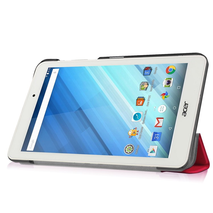 Tri-fold Stand Leather Case Cover for Acer Iconia One 8 B1-850 - Red-4