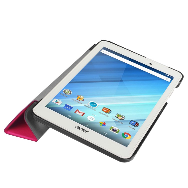 Tri-fold Stand Leather Cover Case for Acer Iconia One 8 B1-850 - Rose-7