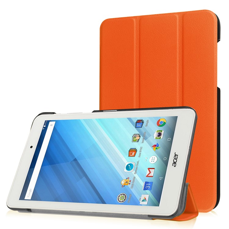 Tri-fold Stand Leather Protective Case for Acer Iconia One 8 B1-850 - Orange-1