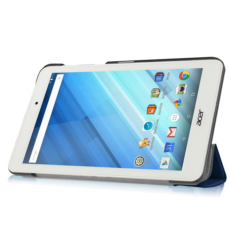 Leather Case Cover with Tri-fold Stand for Acer Iconia One 8 B1-850 - Dark Blue-4
